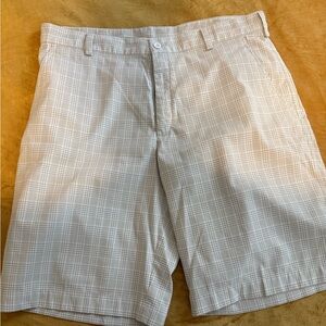 Nike Men's White Plaid Dri-fit Golf Shorts